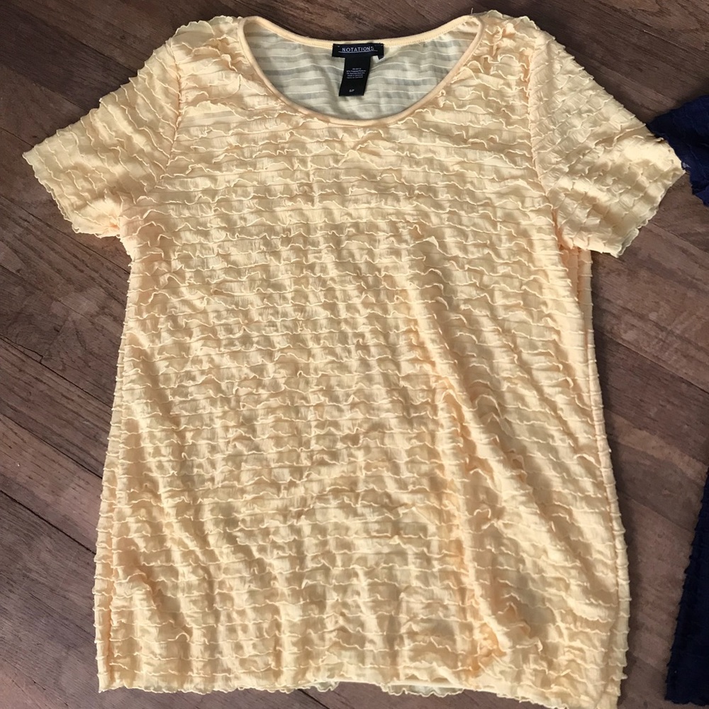 yellow frill blouse
